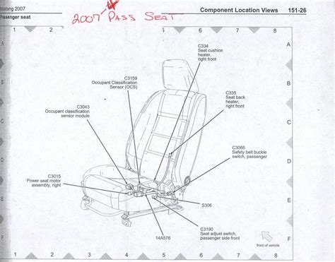 ford mustang seat diagram 